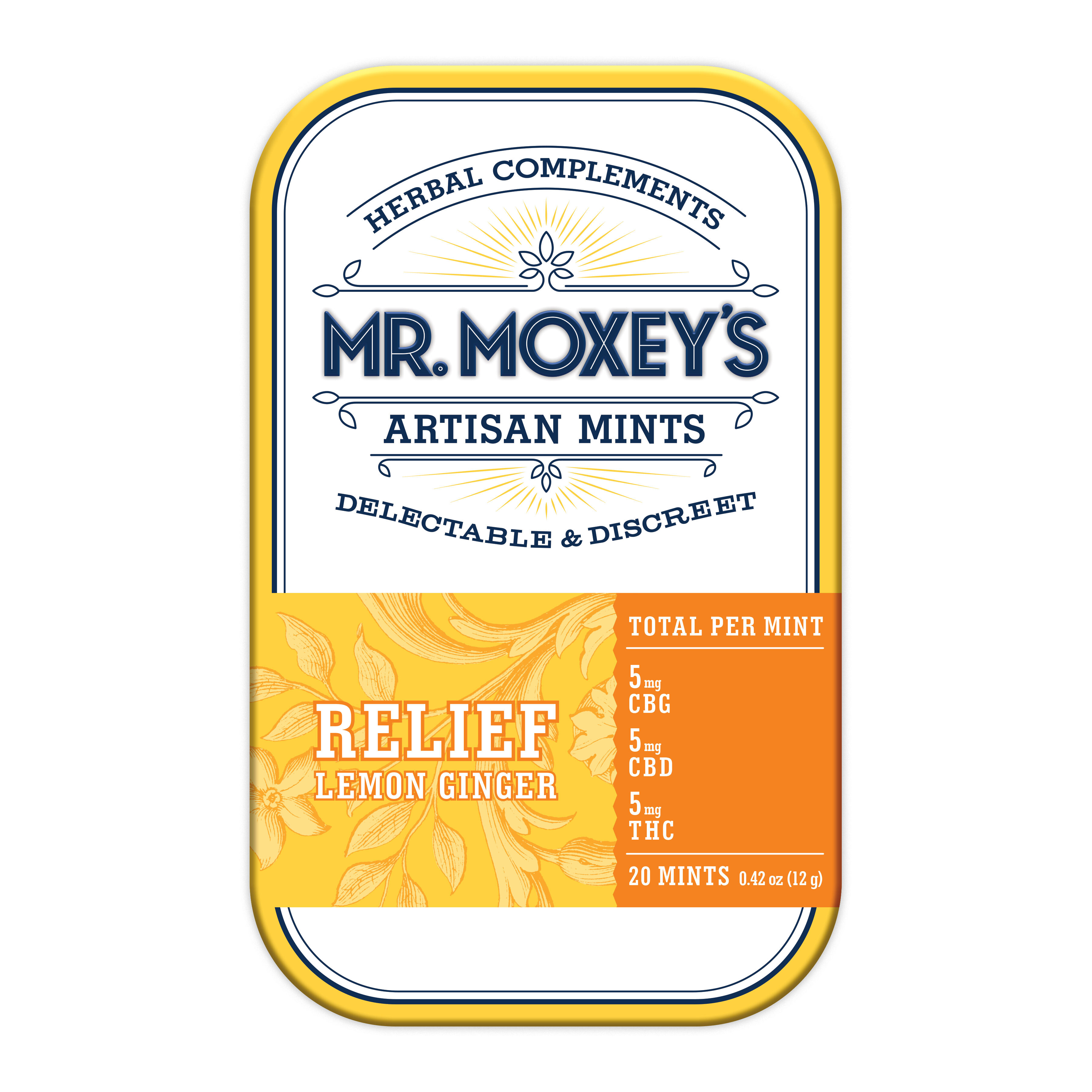 Relief 1:1:1 CBG Lemon Ginger Mints (100mg CBG/100mg CBD/100mg THC)
