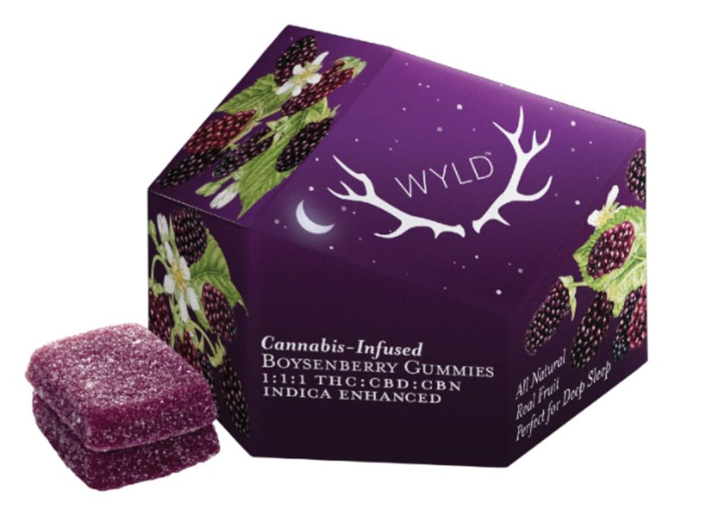 Boysenberry 1:1:1 CBD:CBN + Indica Enhanced Gummies | 100mg THC:CBD:CBN