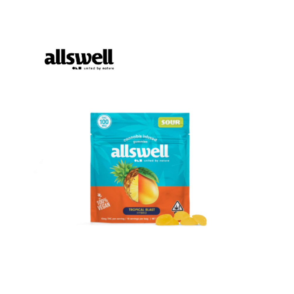 SOUR TROPICAL BLAST 100MG 10 PACK GUMMIES