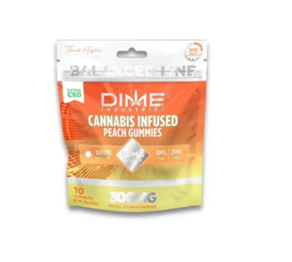 Balanced Line Peach "Morning" Extra CBD Gummies [10pk] (200mg CBD/100mg THC)