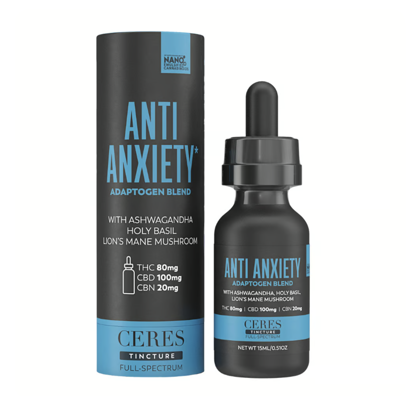 Anti Anxiety [15ml] (80mg THC/100mg CBD/20mg CBN)