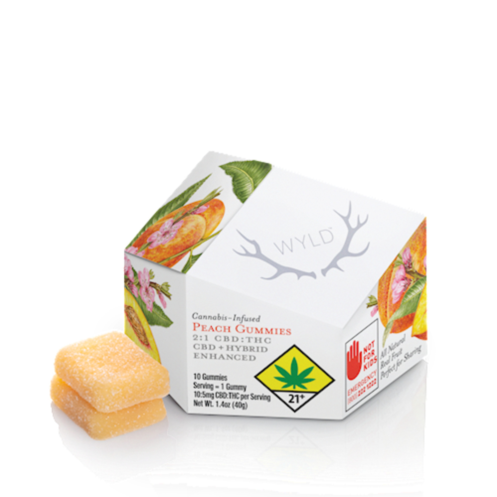 Peach 2:1 CBD + Hybrid Enhanced Gummies | 100mg CBD:50mg THC