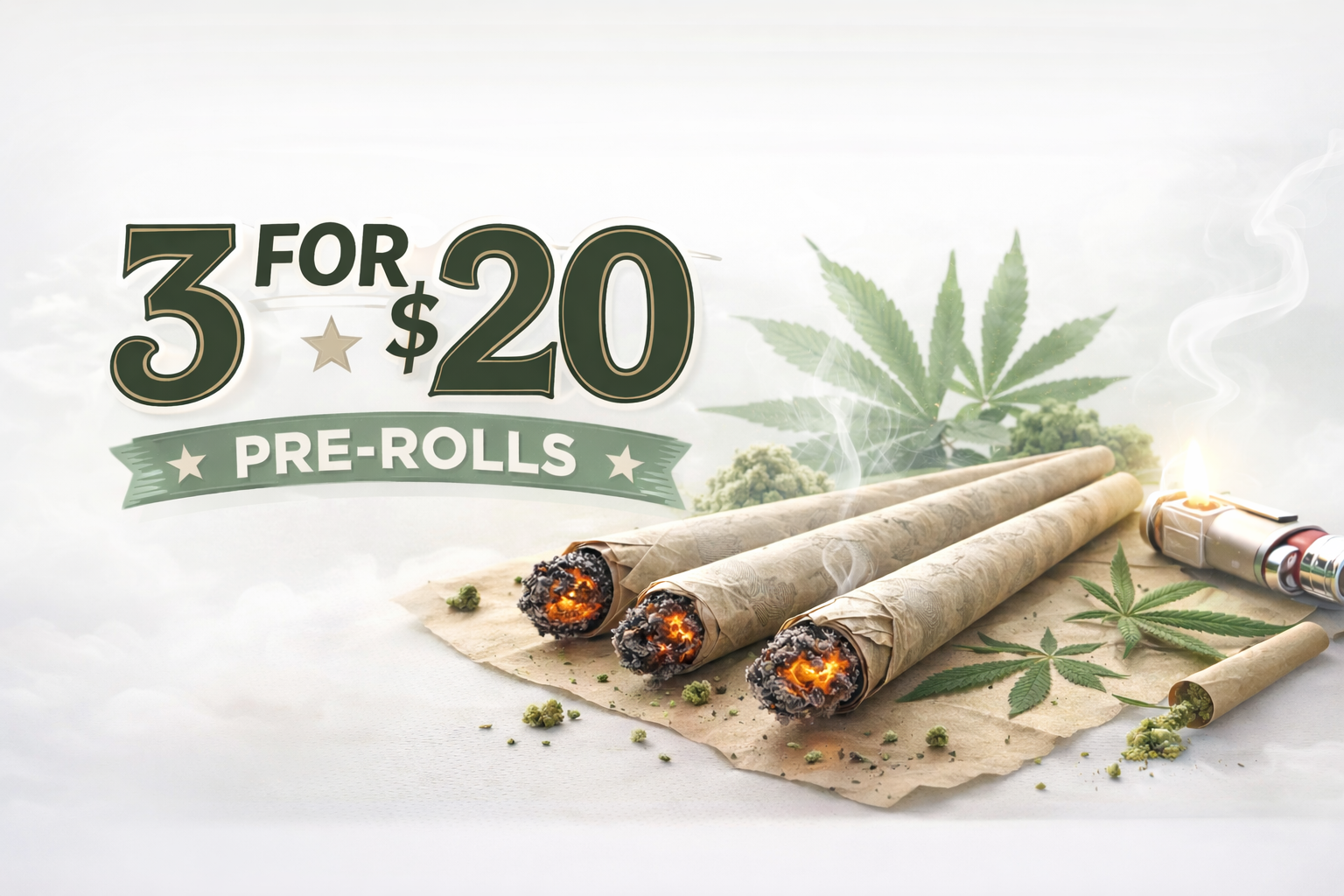 $10 Prerolls: 3 for $20 special