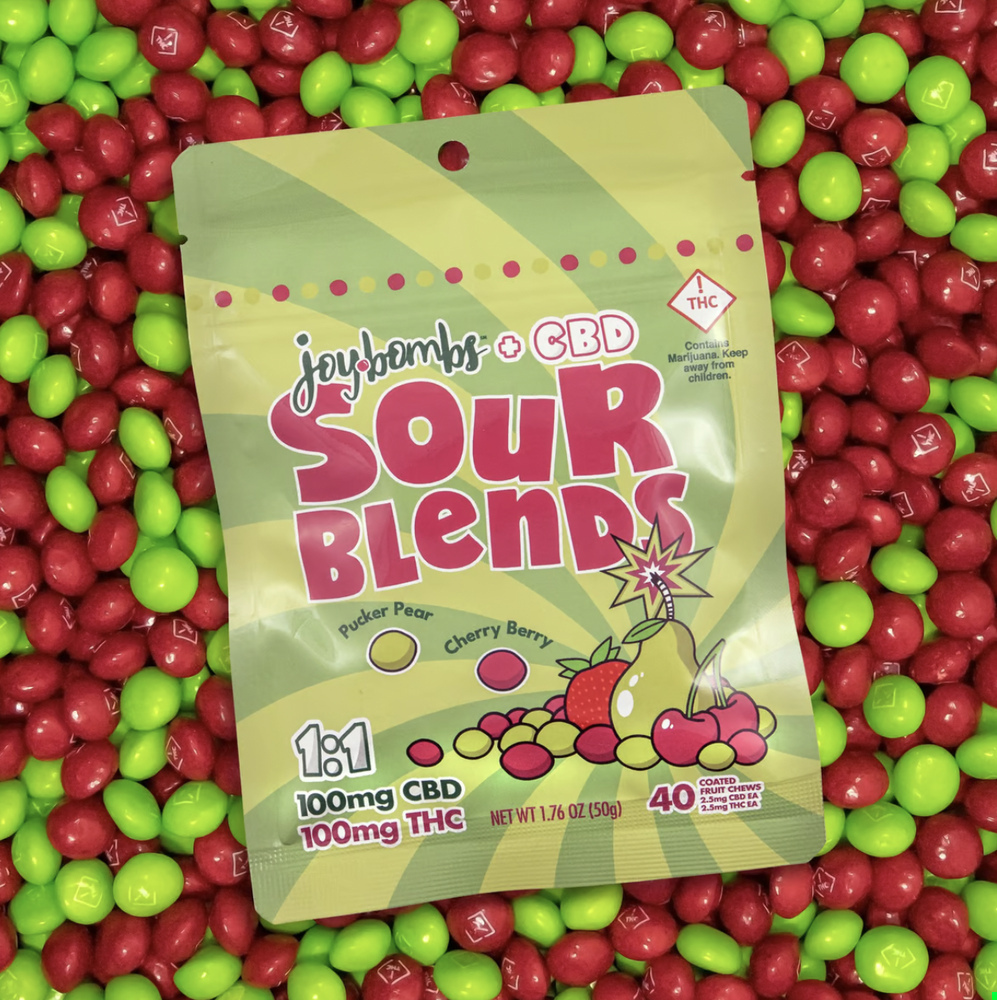 Joy Bombs + CBD 1:1 Sour Blends - 100mg THC (40pk / 2.5mg THC & 2.5mg CBD ea)