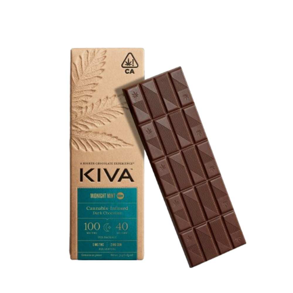 KIVA 5:2 Midnight Mint Dark Chocolate CBN (100mg THC/40mg CBN)