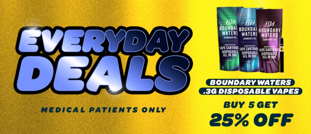 Every day Deal! Buy 5 Disposable 0.3g Vapes, Get 25% Off! *MED ONLY* special
