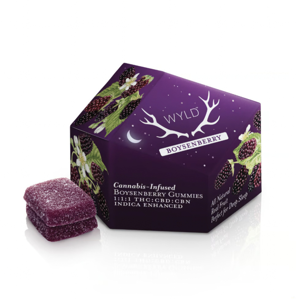 Boysenberry 1:1:1 CBD:CBN + Indica Enhanced Gummies | 100mg THC:CBD:CBN