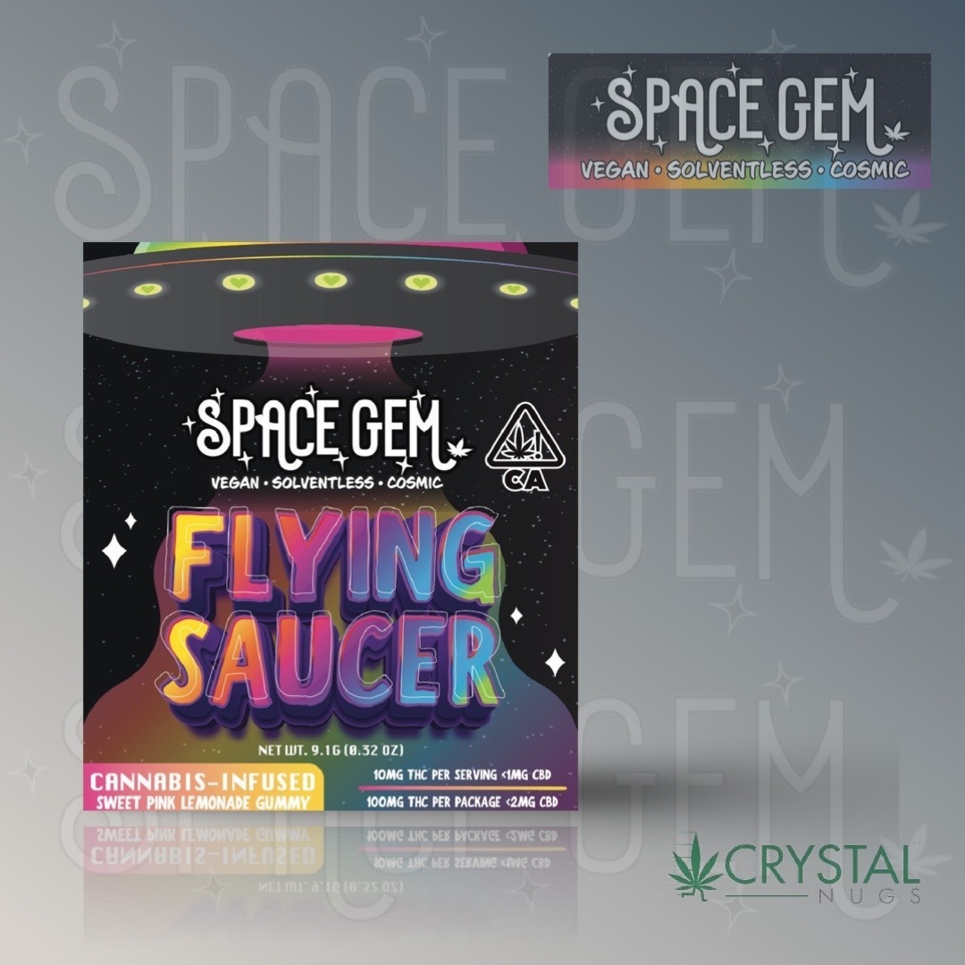 Shop Flying Saucer - Sweet Pink Lemonade - 100mg THC | Crystal