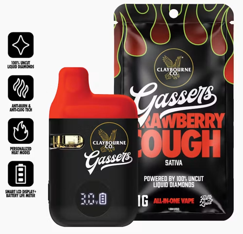 Strawberry Cough  (1g) - Gassers All-In-One Liquid Diamonds Vape