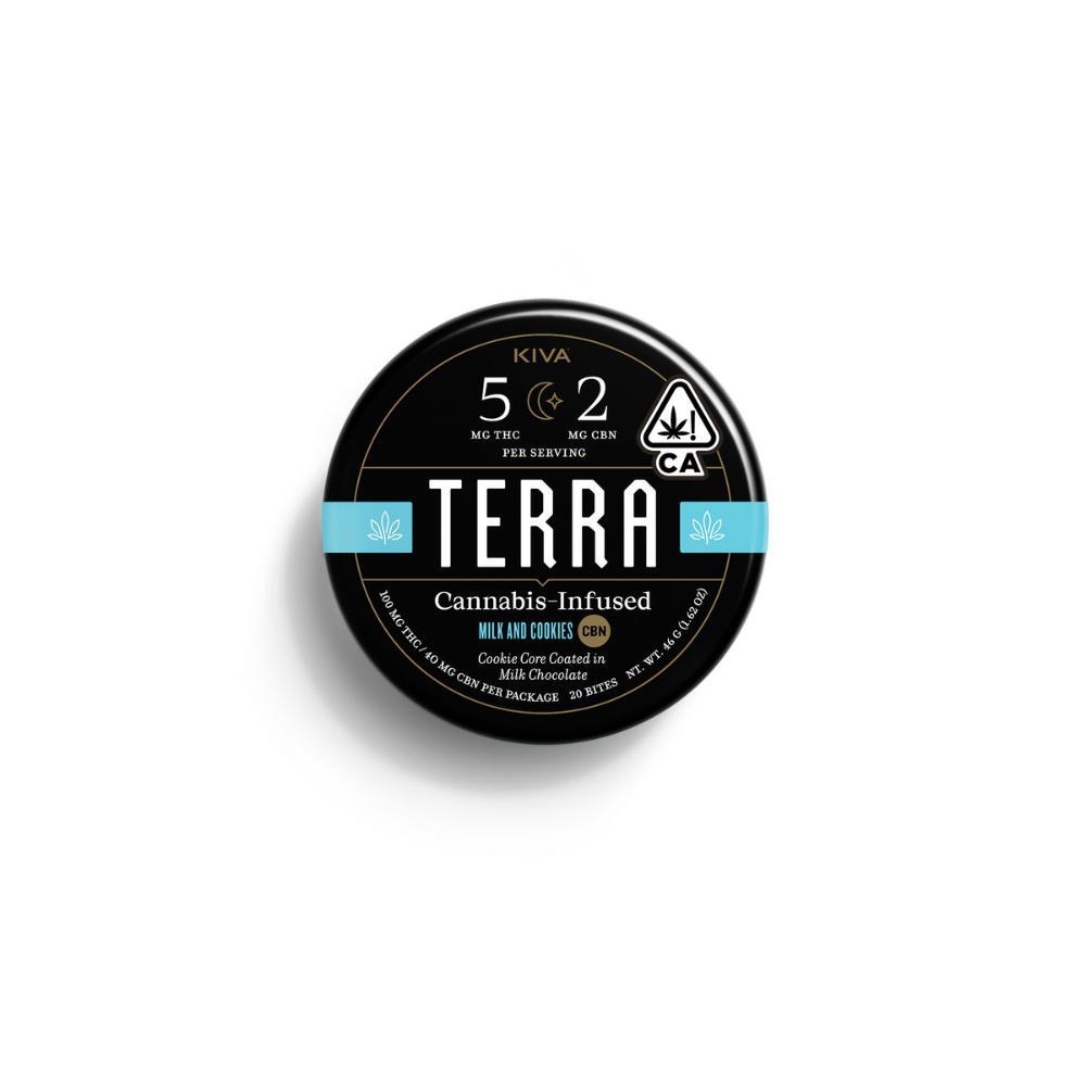 5mg : 2mg CBN Terra 'Milk and Cookies' Milk Chocolate Bites 100mg THC : 50mg CBD total