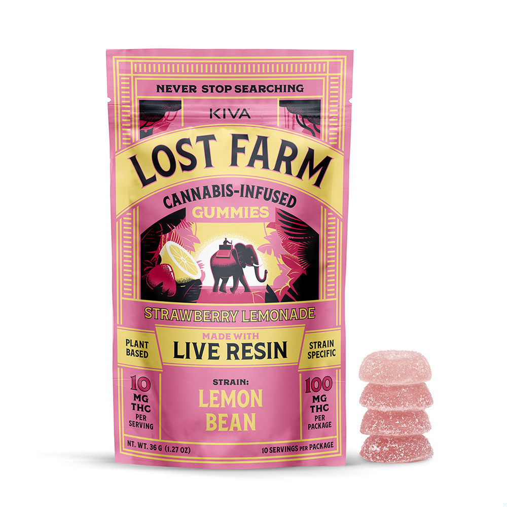 10mg Lost Farm 'Lemon Bean x Strawberry Lemonade' Live Resin Gummies 100mg THC total