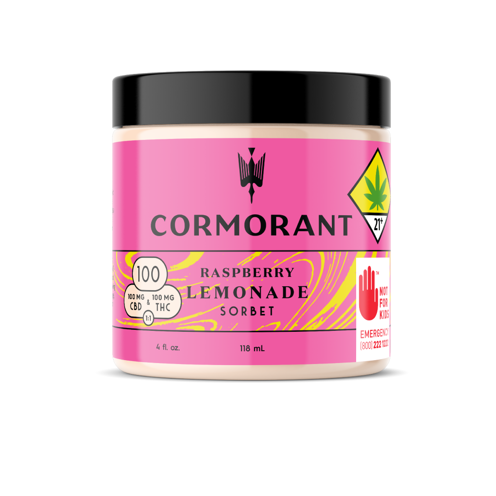 1:1 Raspberry Lemonade Sorbet [4oz] (100mg CBD/100mg THC)