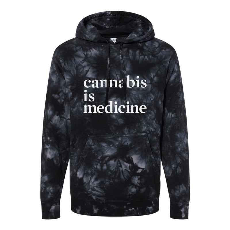Tie-Dyed Hoodie - "Cannabis is Medicine" (XL)