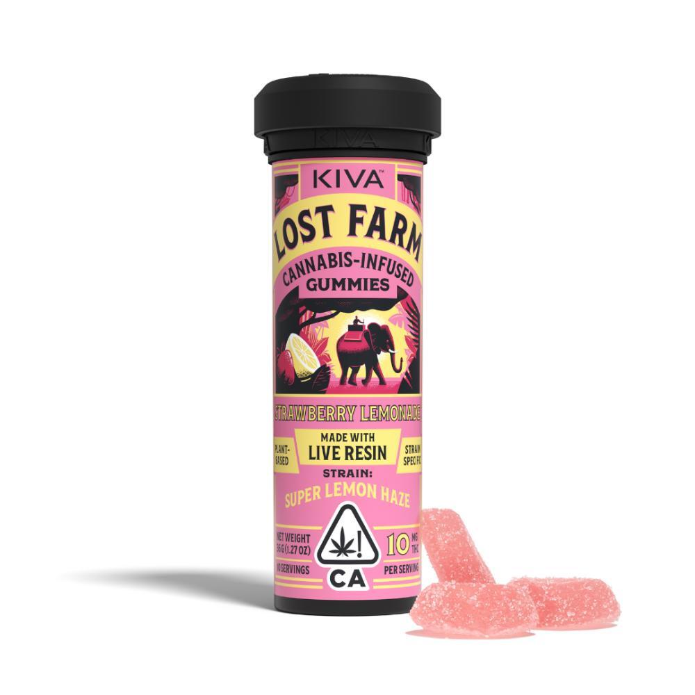 10mg Lost Farm 'Super Lemon Haze x Strawberry Lemonade' Live Resin Gummies 100mg THC total
