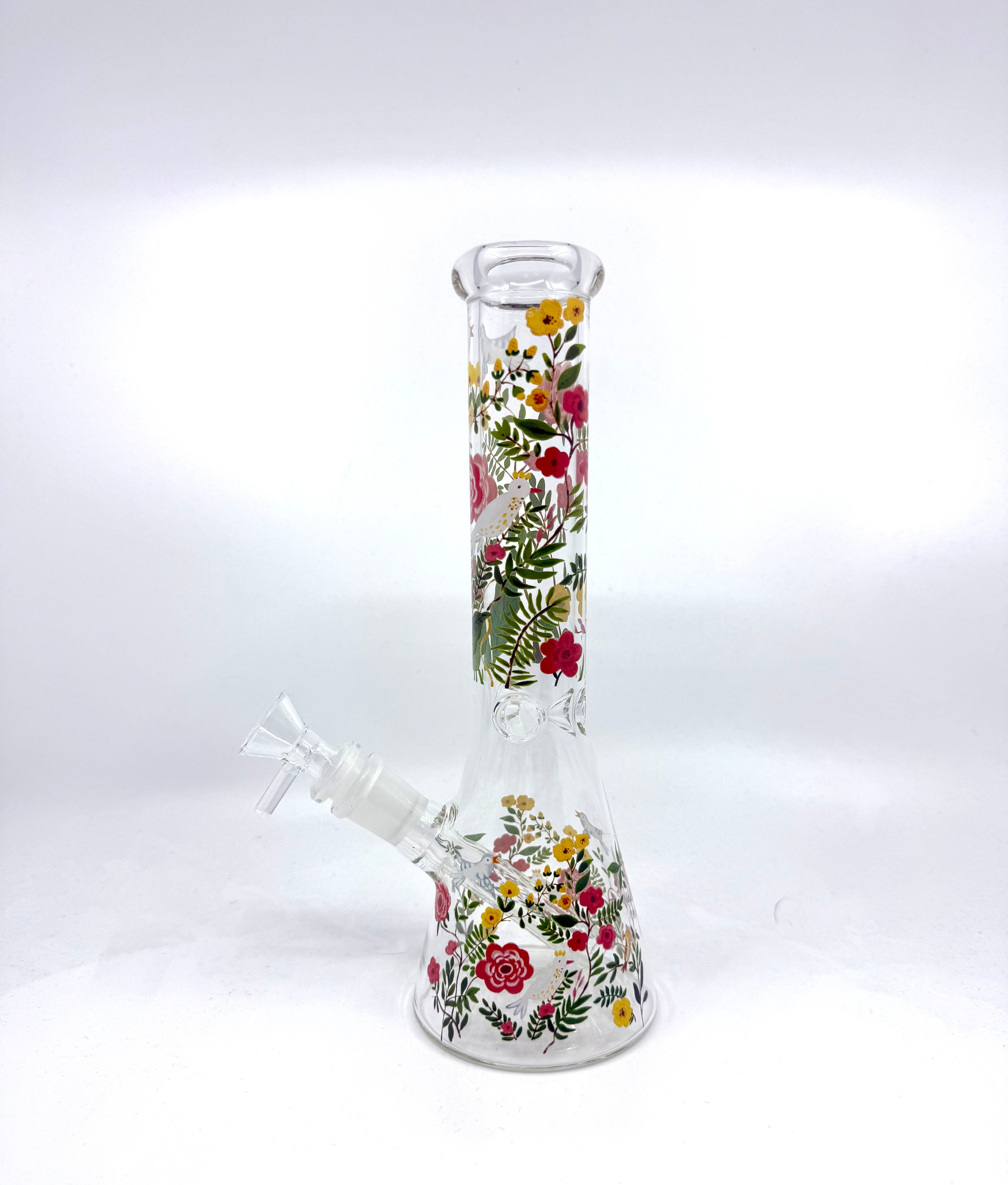 Flower Decal Beaker 10" Bong