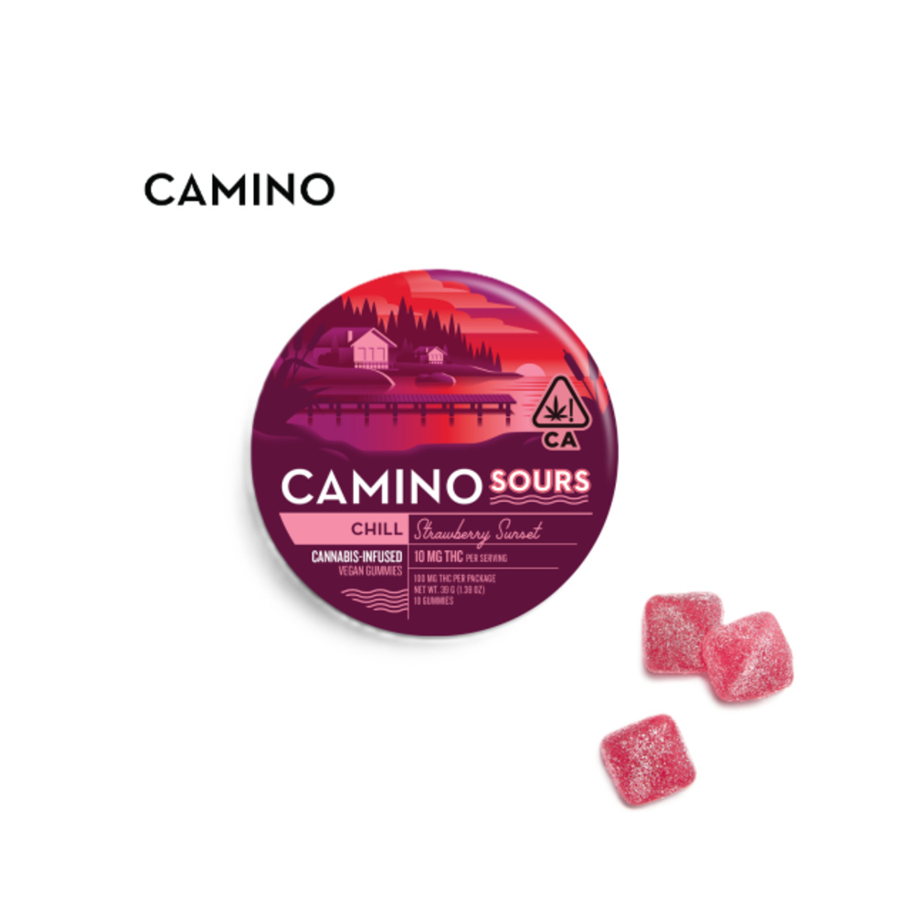 STRAWBERRY SUNSET SOURS 100MG 10 PACK GUMMIES