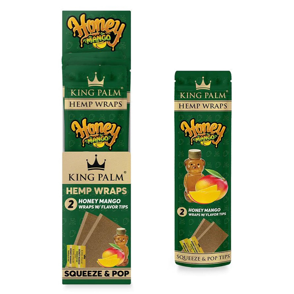 2 Hemp Wraps Honey Mango Flavored With Filter Tips