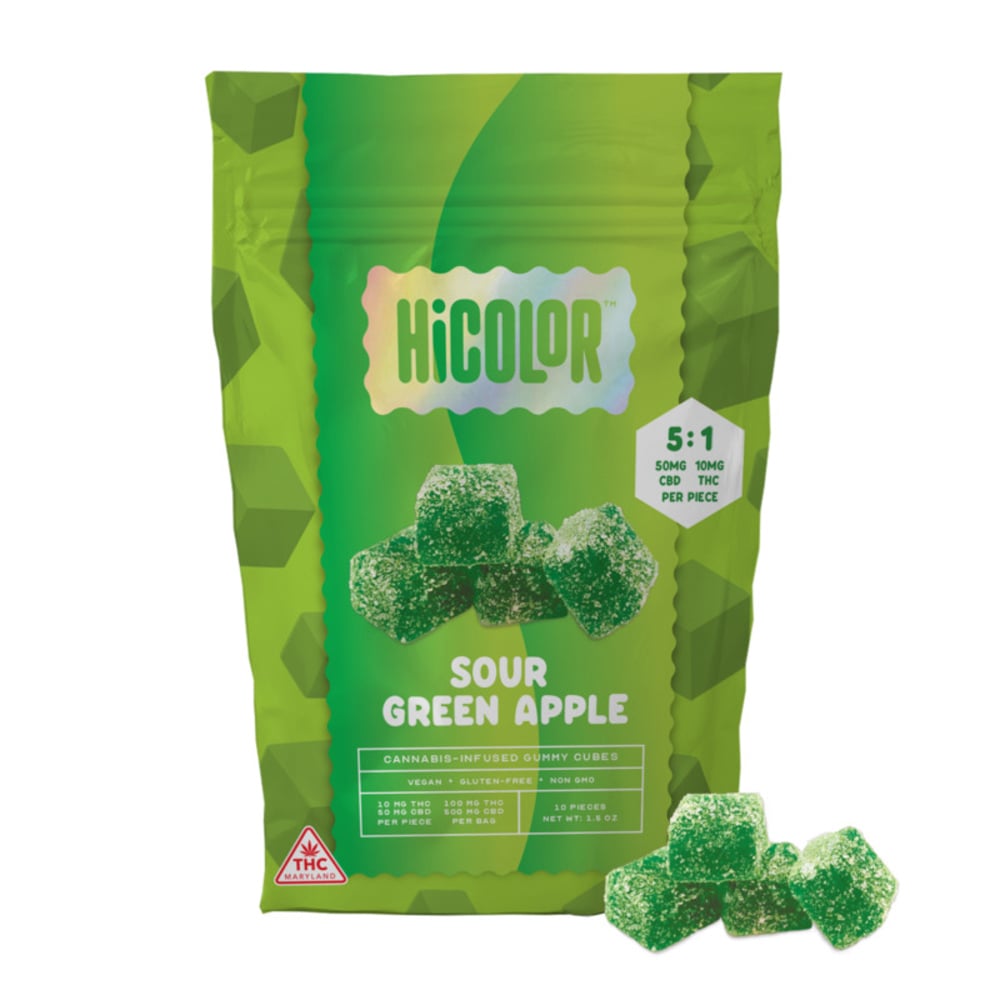 5:1 Sour Green Apple [10pk] (500mg CBD/100mg THC)
