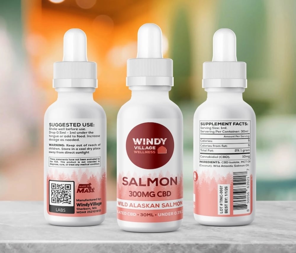 Windy Village - Hemp-Derived CBD Salmon Pet Tincture (300mg 30mL)