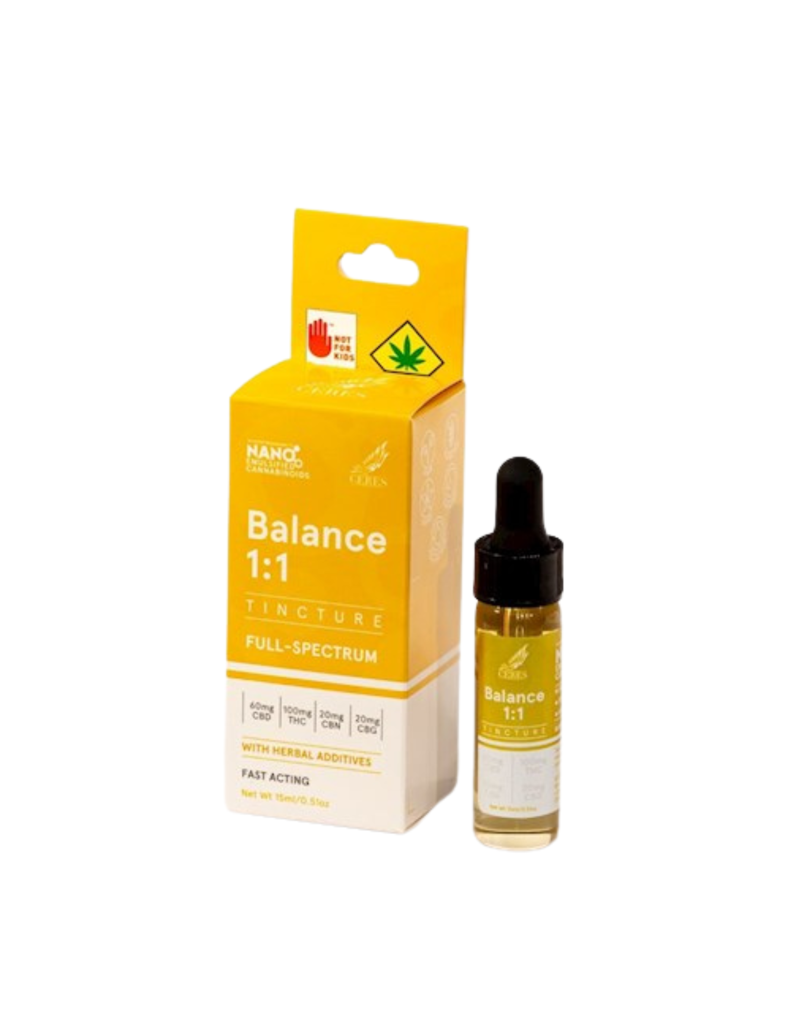 1:1 Balance [15ml] (100mg THC/60mg CBD/20mg CBG/20mg CBN)