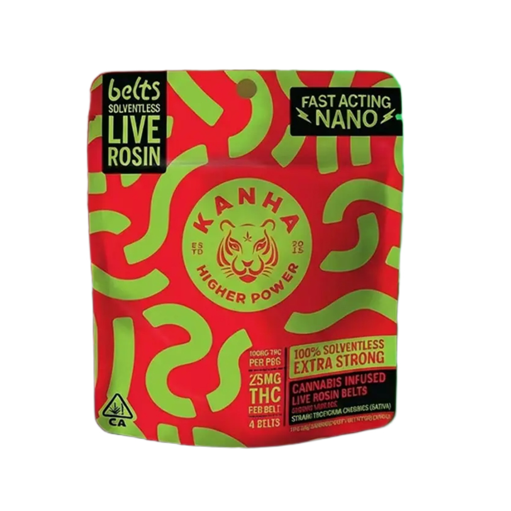 KANHA | Solventless Live Rosin Belts | Cherry Limeade | 100mg THC | 4-pack