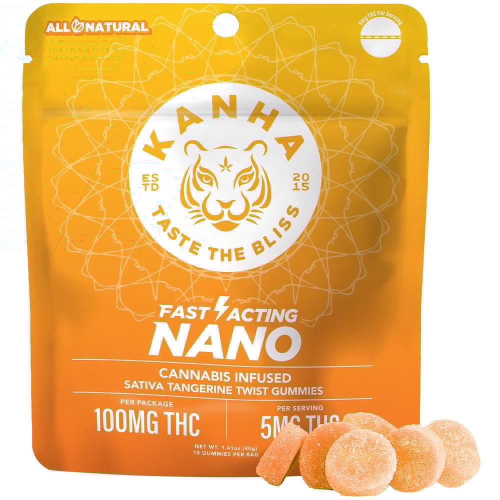 Kanha - Sativa Tangerine Twist NANO Gummies (100mg 10pk)