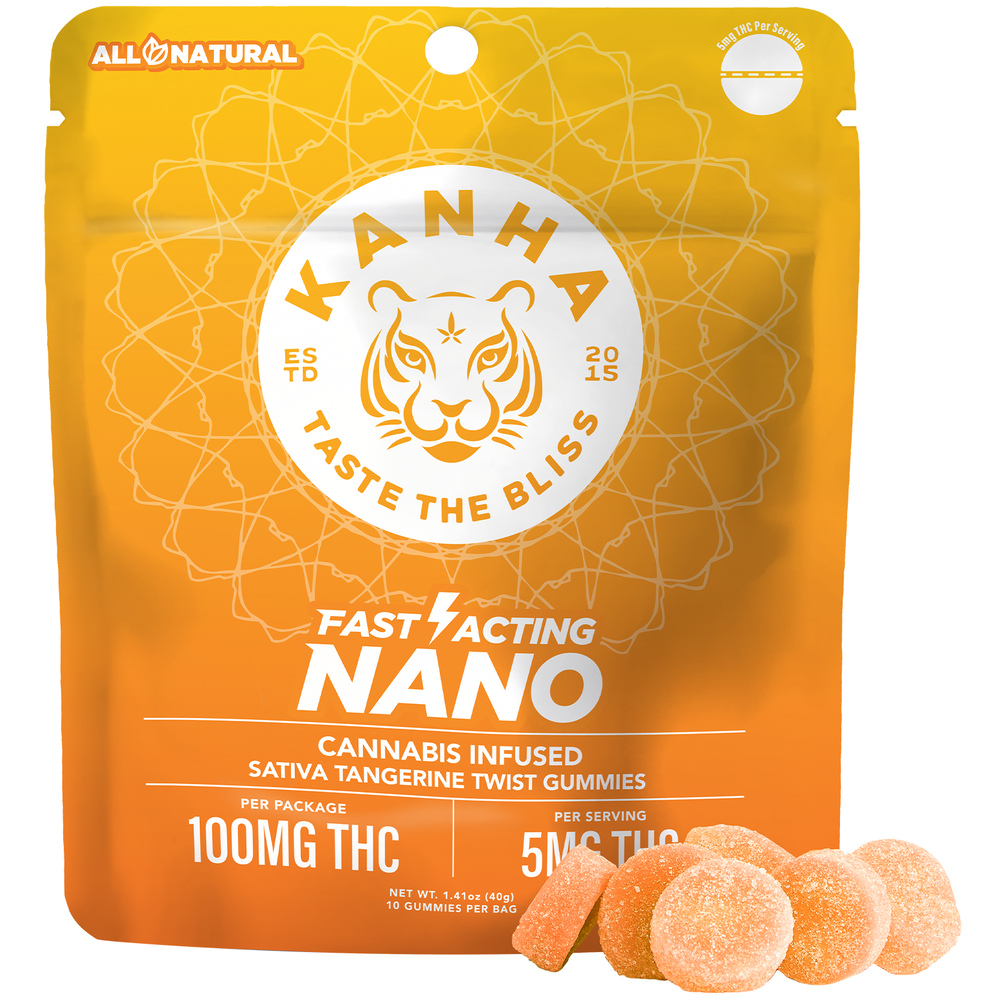 Kanha - Sativa Tangerine Twist NANO Gummies (100mg 10pk)