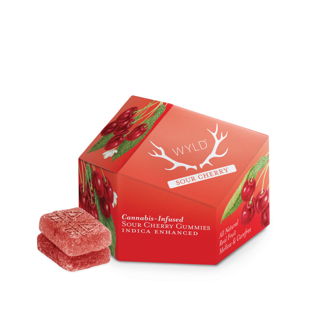 WYLD - Sour Cherry Indica Enhanced Gummies (100mg 10pk)