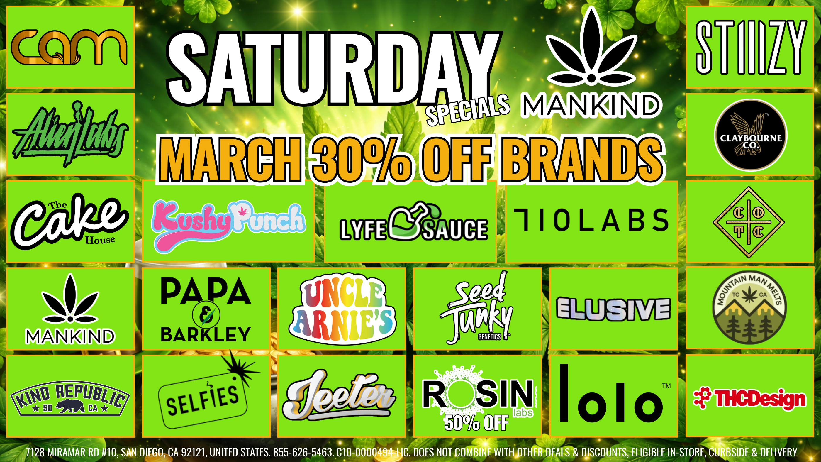 SATURDAY - 30% OFF BRANDS! special