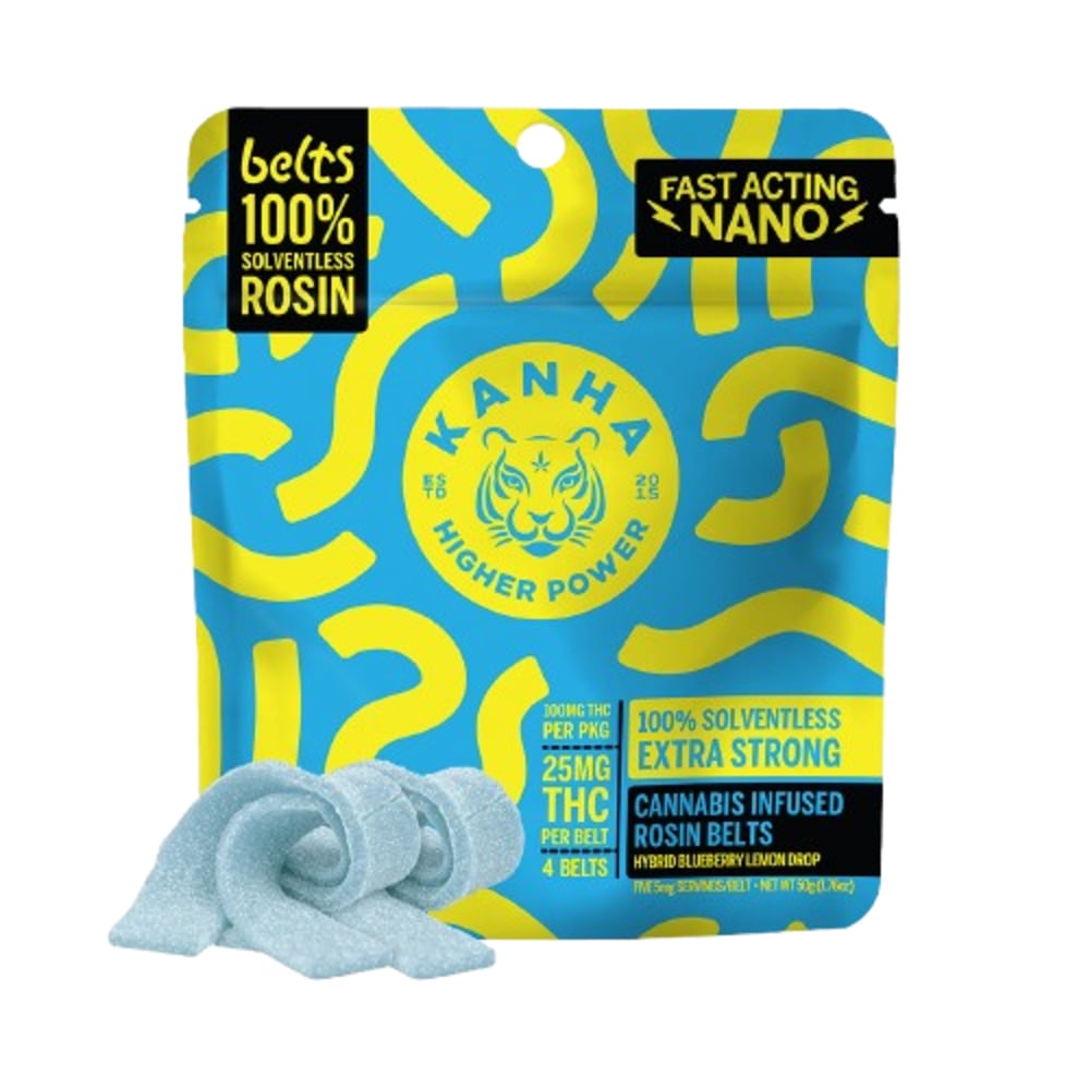 KANHA Blueberry Lemon Drop Live Rosin Belts - Hybrid [4pk] (100mg)