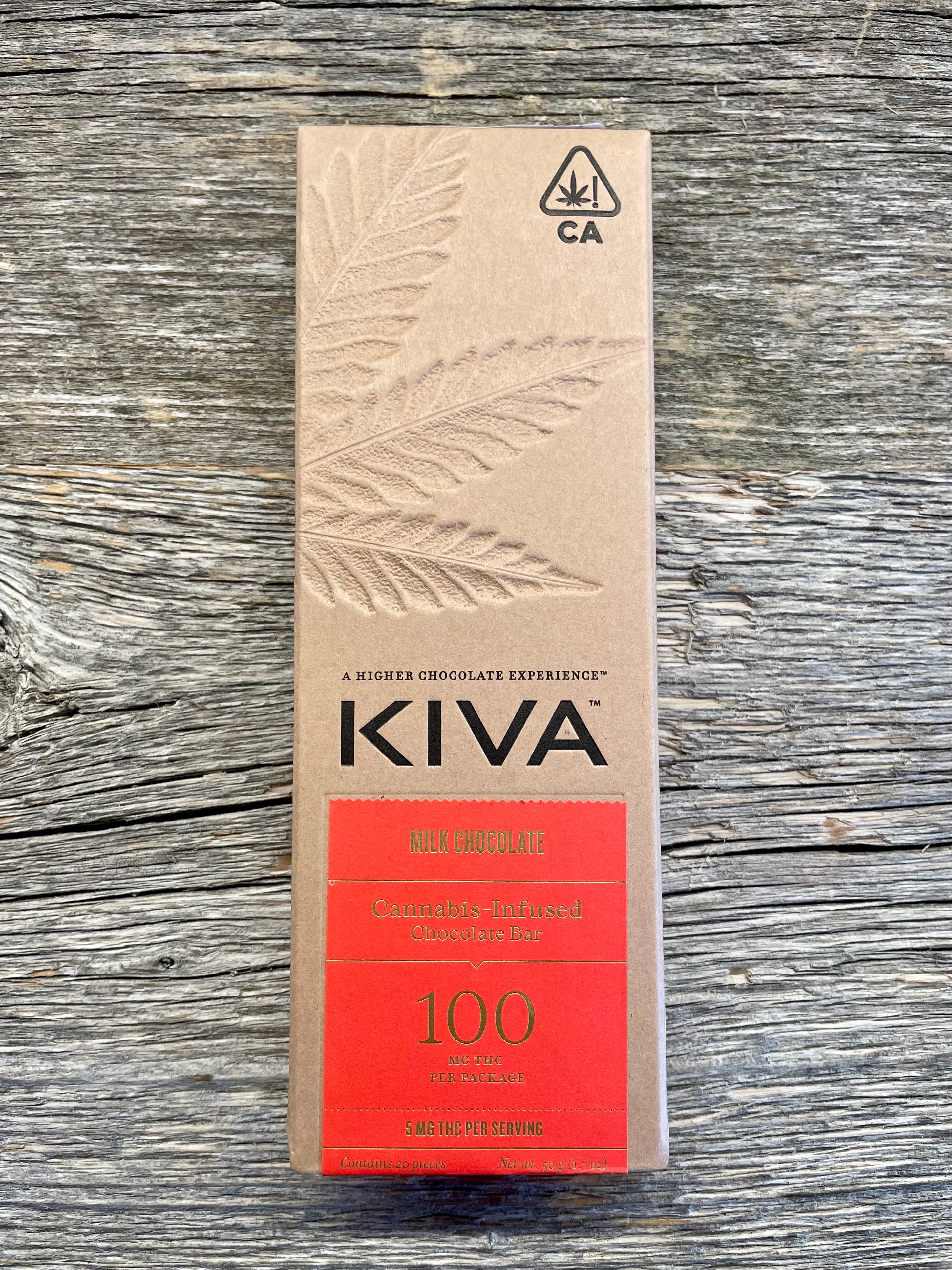 MILK CHOCOLATE BAR 20PC 100MG