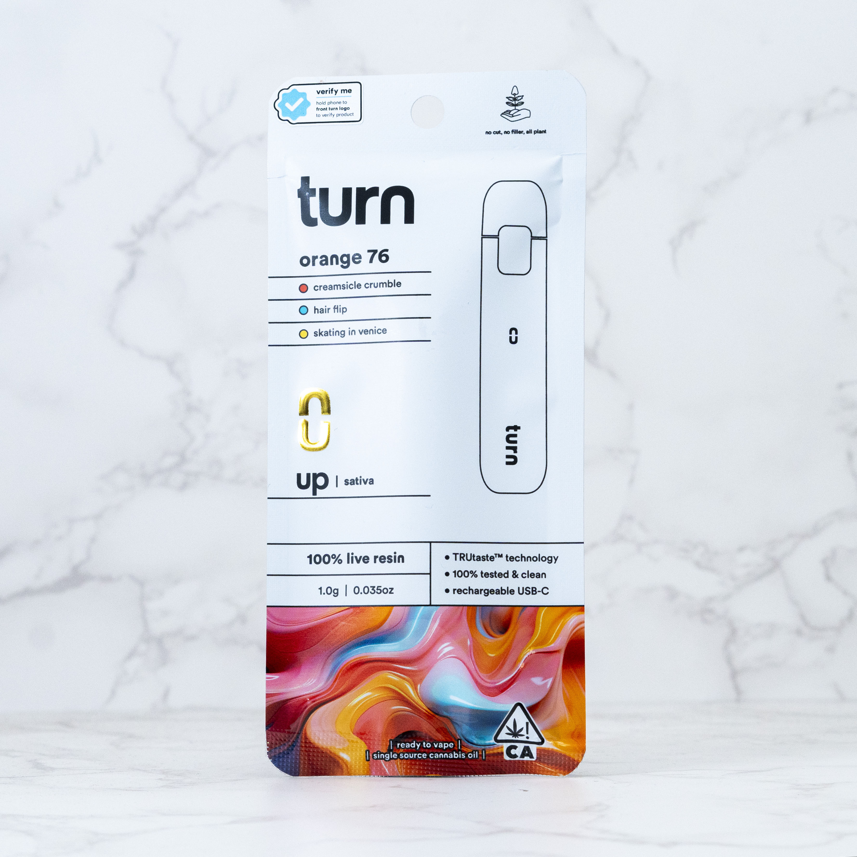 Shop TURN - ORANGE 76 - ALL IN ONE VAPE CART - SATIVA - [1G] | The