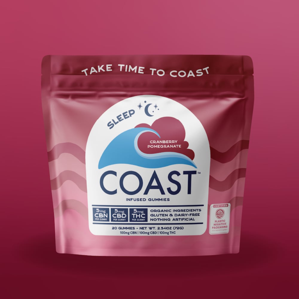Coast - Cranberry Pomegranate (Sleep) 5:5:5 THC:CBD:CBN Gummies (100mg 20pk) Coast - Cranberry Pomegranate (Sleep) 5:5:5 THC:CBD:CBN Gummies (100mg 20pk)