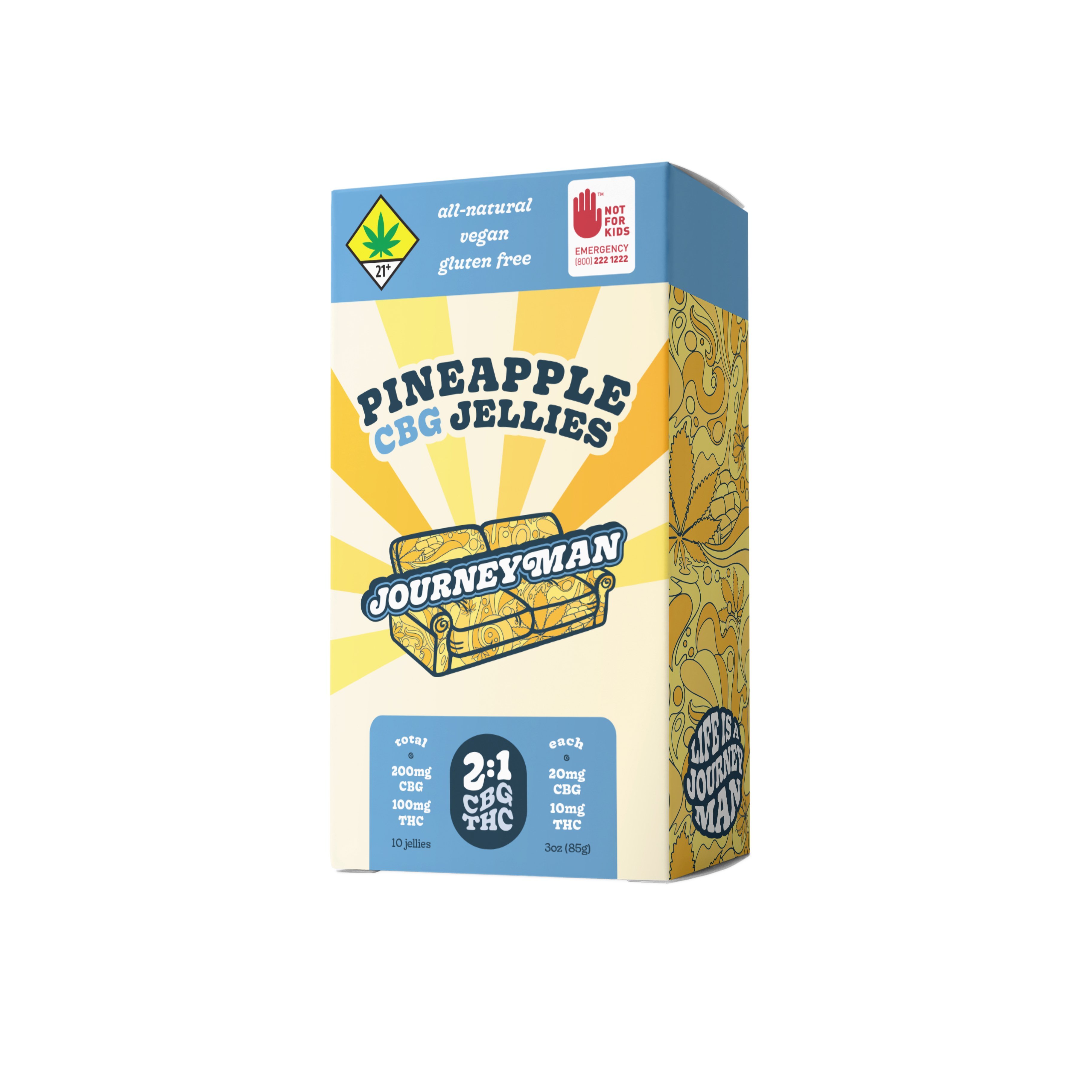 2:1 CBG Pineapple Jellies [10pk] (200mg CBG/100mg THC)