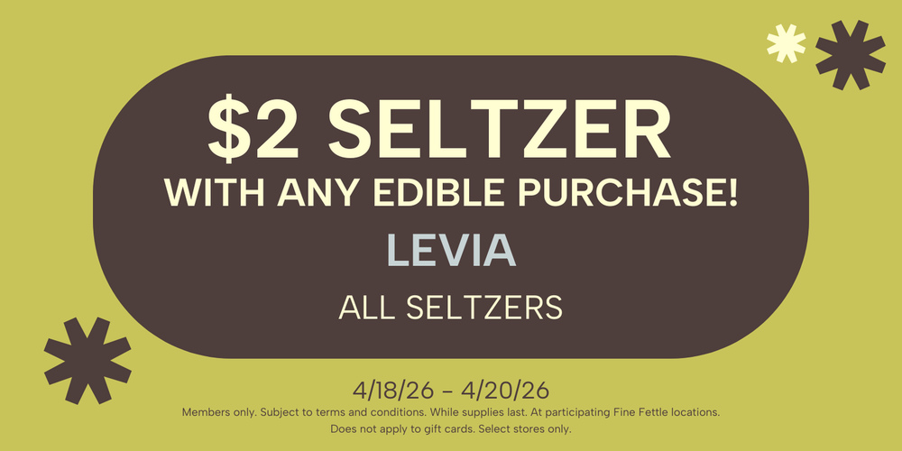 $2 Levia Seltzer with Edible Purchase special