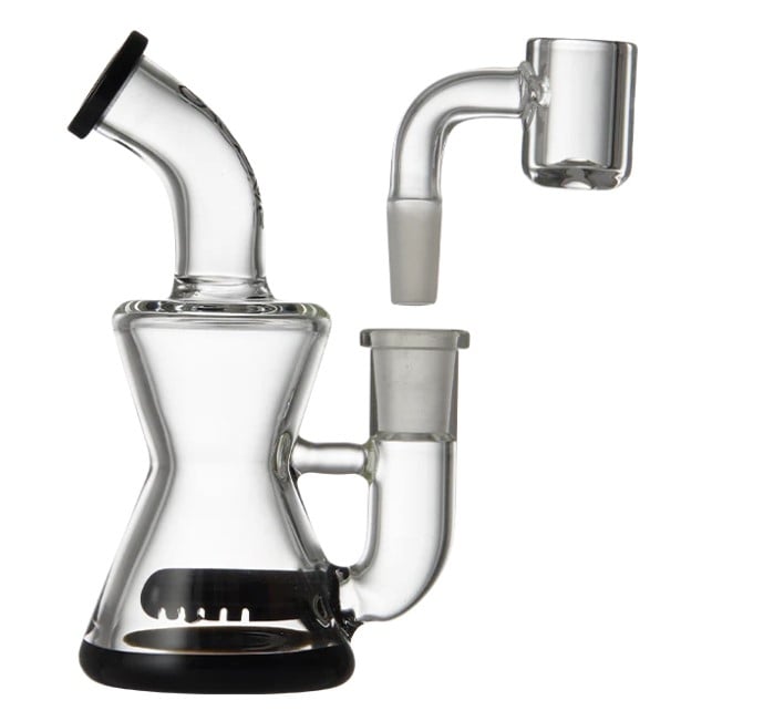 Micro Hourglass Glass Rig - Black