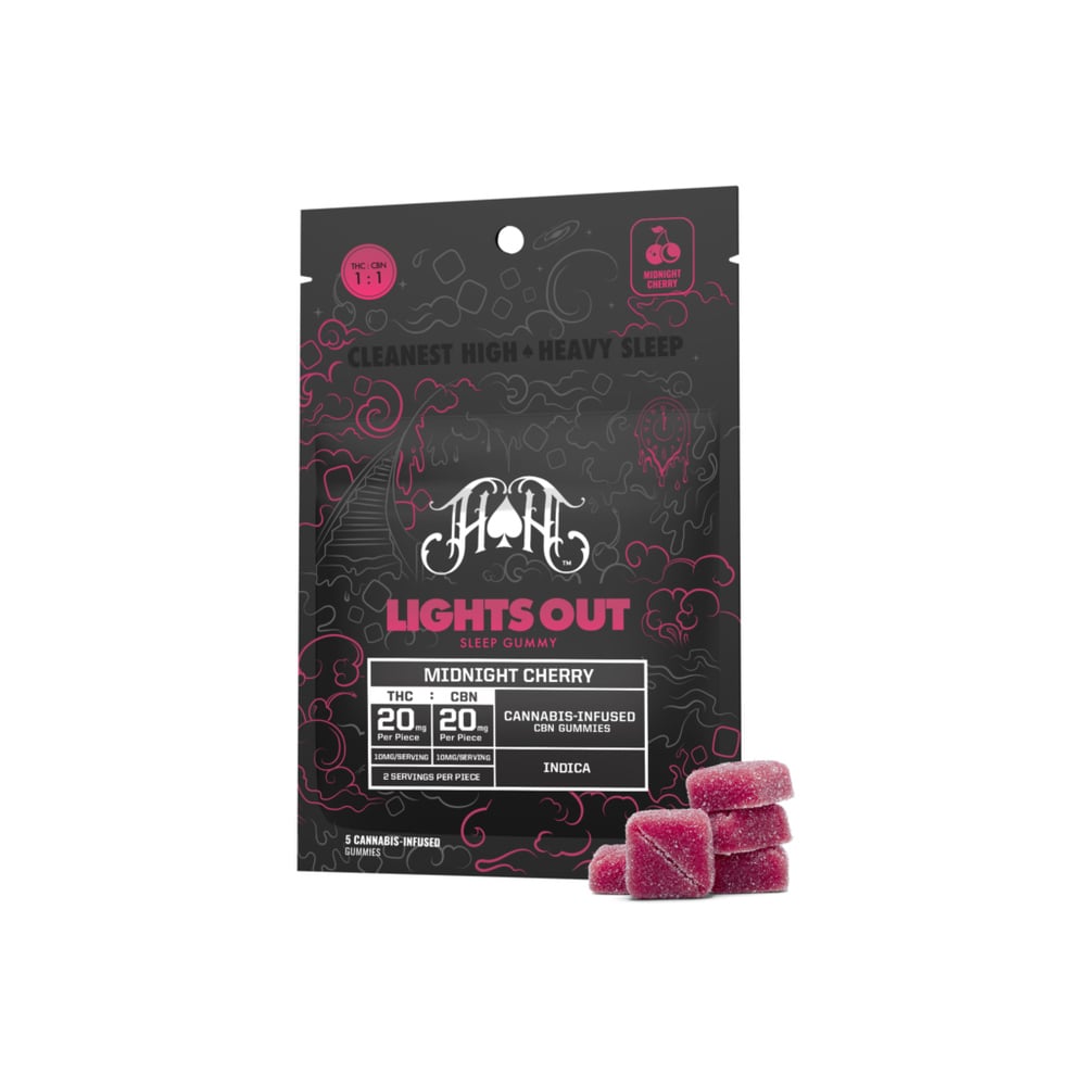 Midnight Cherry Lights Out Sleep Gummies | 100mg THC - 100mg CBN