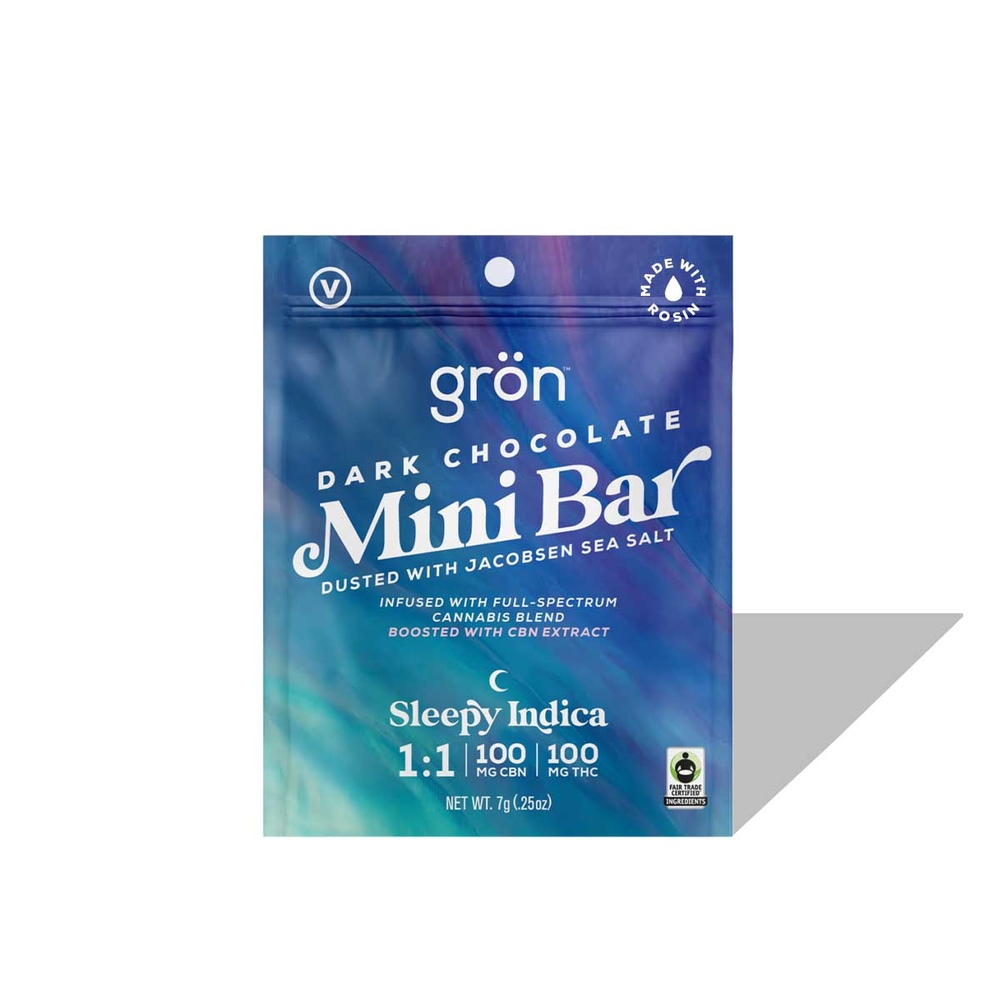 1:1 Sea Salt Dark Chocolate Mini Bar - Sleepy Indica (100mg THC/100mg CBN)
