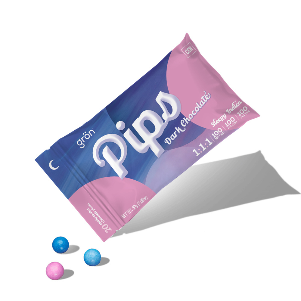 1:1:1 Dark Chocolate Pips - Sleepy Indica (100mg CBD / 100mg CBN / 100mg THC)