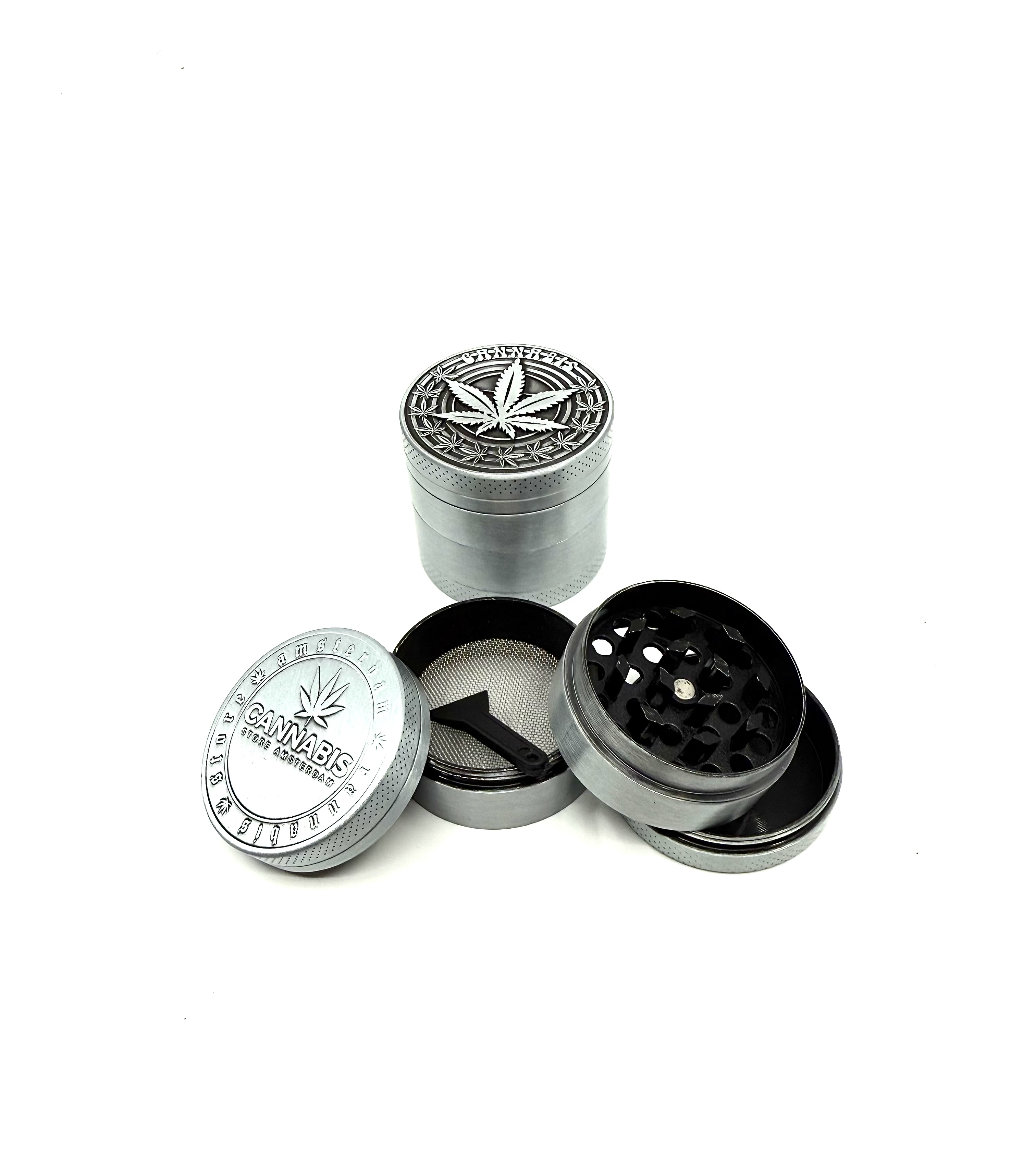 1.5" Hemp Leaf Embossed Grinder 4 Piece Medal 1.5" Hemp Leaf Embossed Grinder 4 Piece Medal