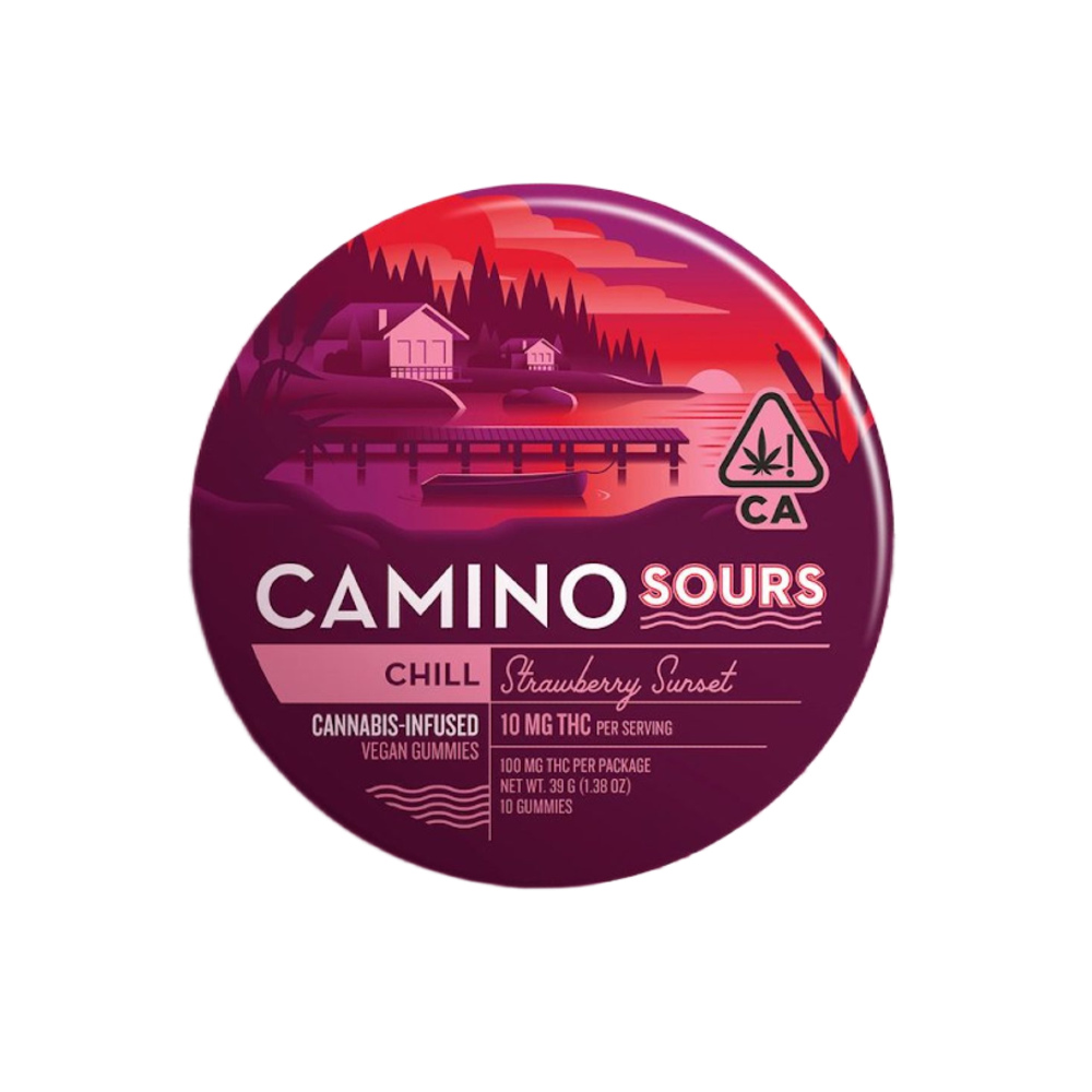 10mg Camino Sours 'Chill' Strawberry Sunset Gummies 100mg THC Total