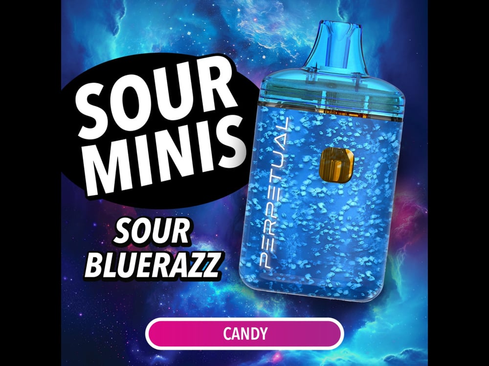 Shop Sour Minis - Blue Razz - (1g) Disposable Vape (TAC: 90.85