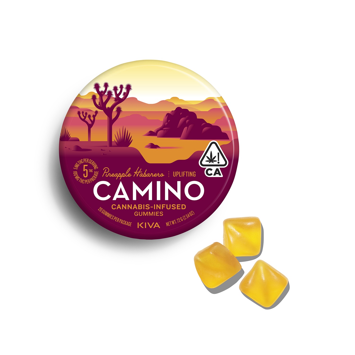 5mg Camino 'Uplifting' Pineapple Habanero Gummies 100mg THC total