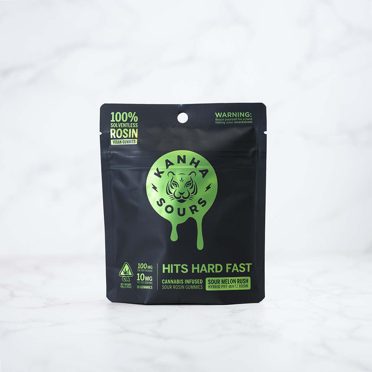 KANHA - SOUR MELON RUSH - ROSIN GUMMY - HYBRID - (10PK) - [100MG]