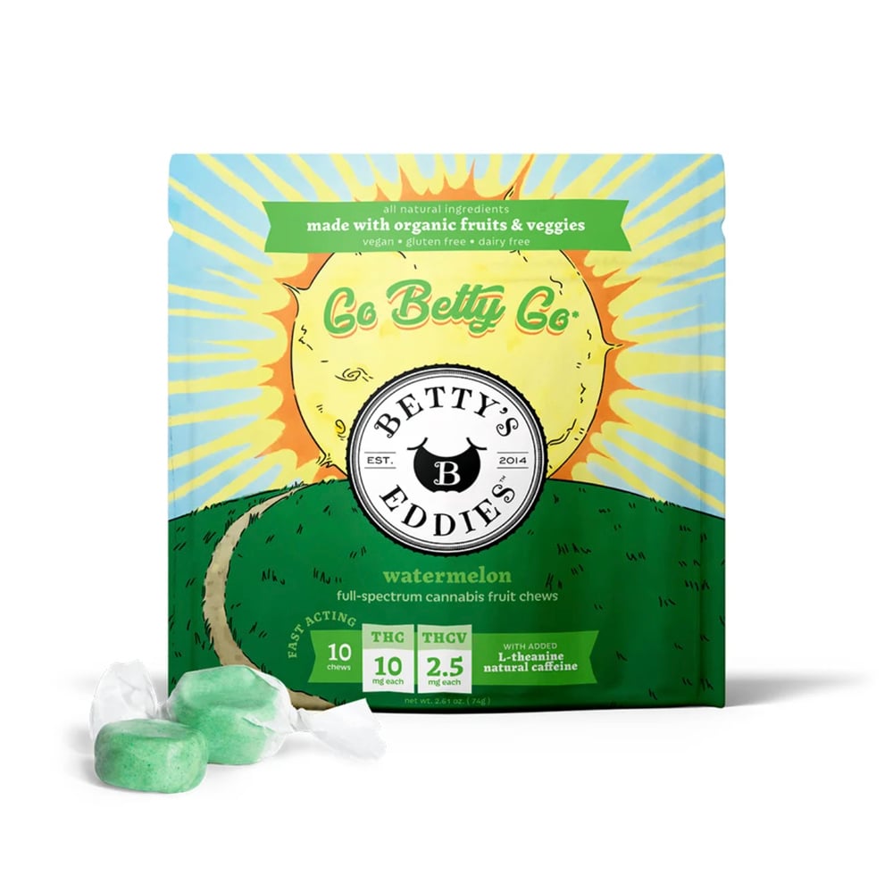 Go Betty Go Watermelon [10pk] (100mg THC/25mg THCV) Energy Fruit Chews