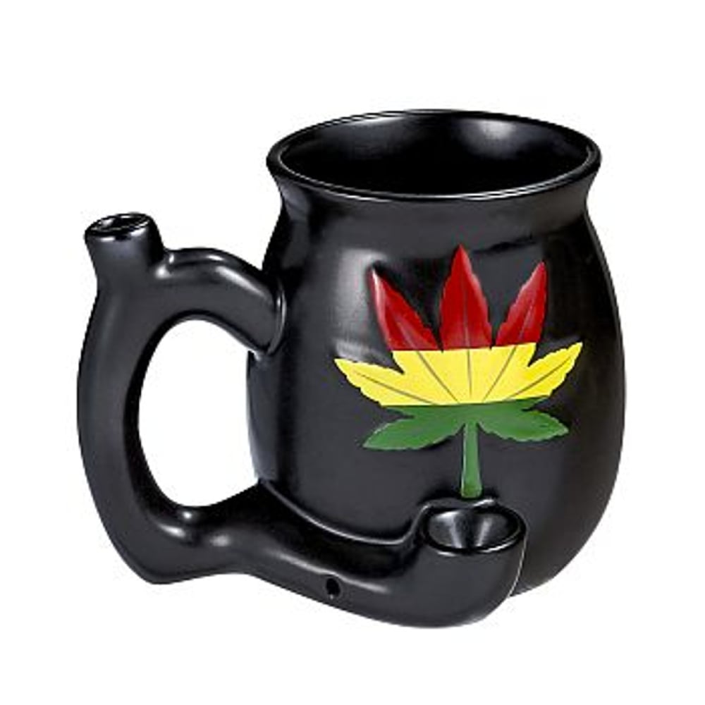 Black Rasta Leaf Mug Pipe