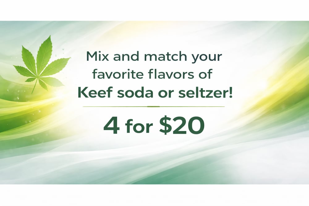 4 Keef sodas or seltzers for only $20! special