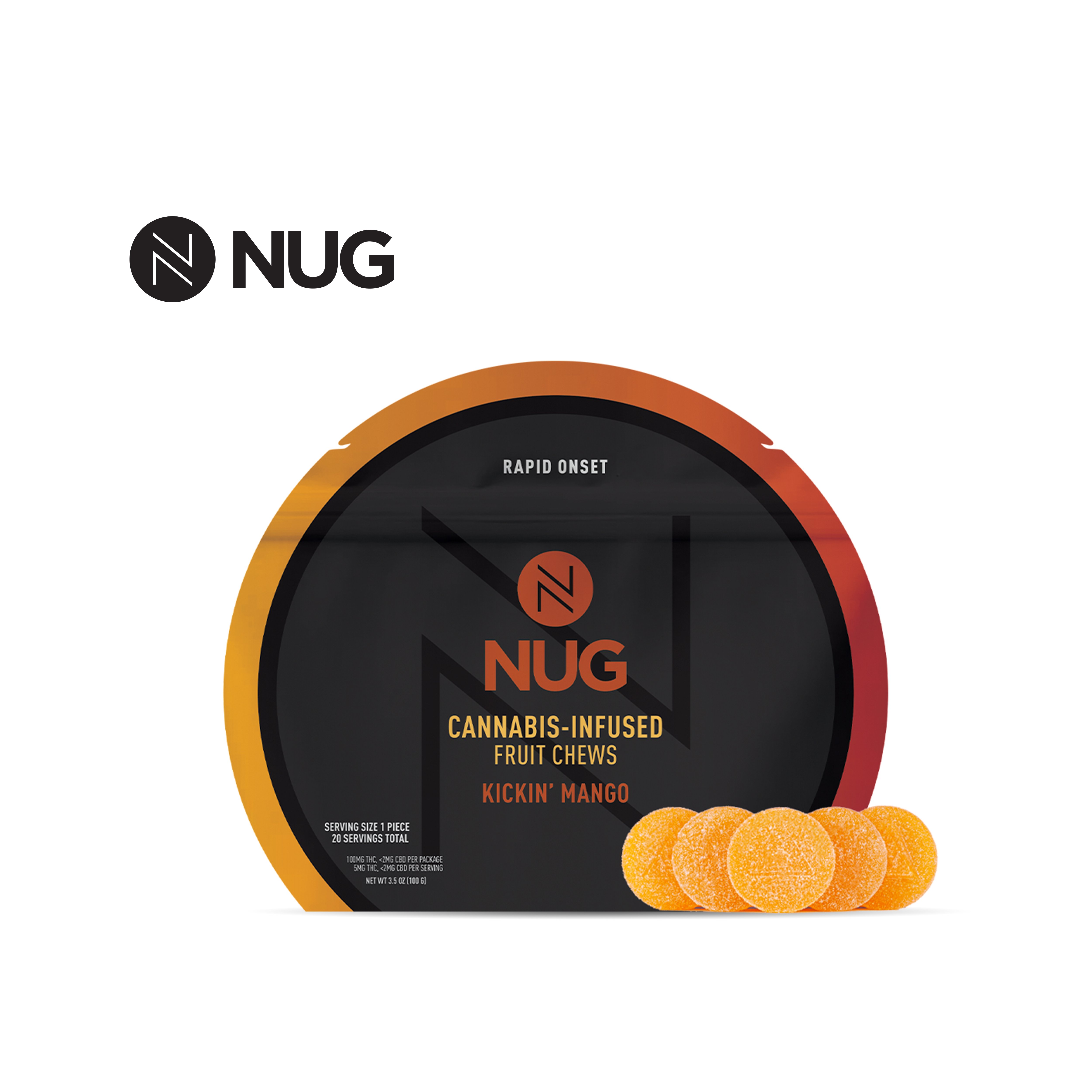 KICKIN' MANGO 100MG 20 PACK NANO FRUIT CHEWS