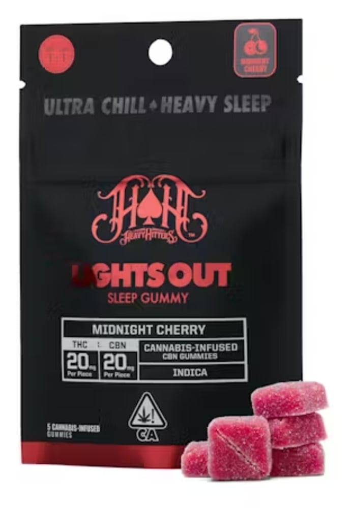 Midnight Cherry Lights Out Sleep Gummies | 100mg THC - 100mg CBN