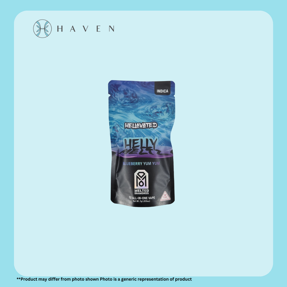 1g Blueberry Yum Yum Helly Meltz (Melted Diamonds Disposable Vape) | Hellavated